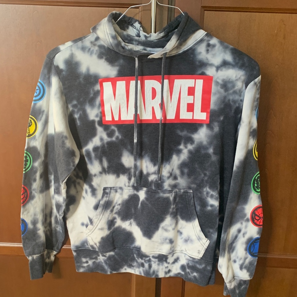 Marvel Tie Dye Pullover Hoodie Sweatshirt Sleeve Graphics Size Medium Unisex